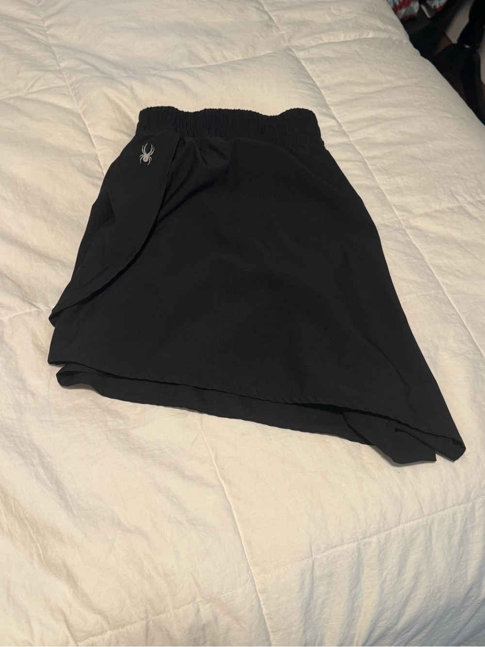 Spyder Black Active Shorts with Spider Logo